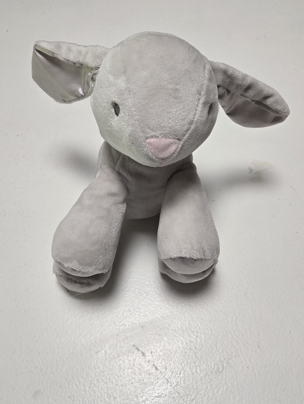 Kellytoy Gray Bunny Rabbit 9" Bunny Plush Animal Hanging Crib Toy Rattle Crinkle